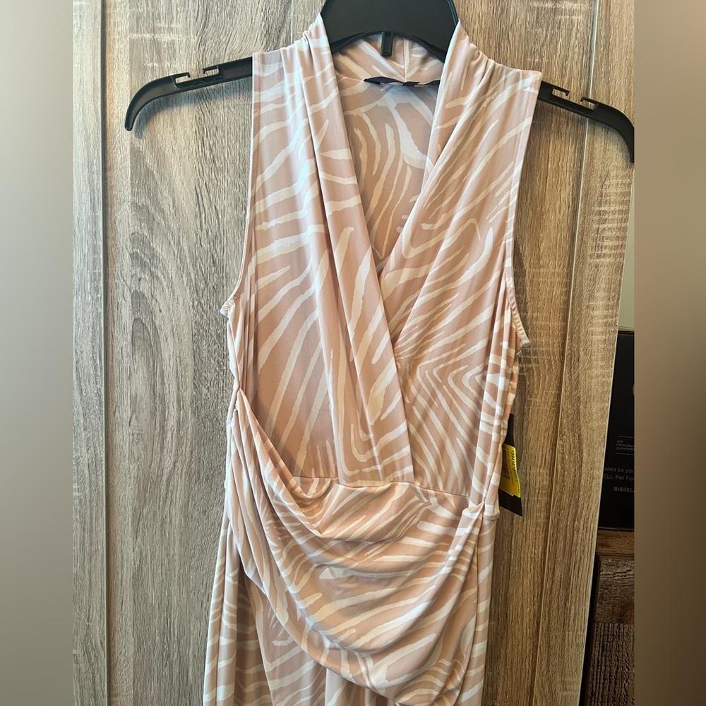 RACHEL Rachel Roy White and Tan Sleeveless Faux wrap Maxi Dress M - Picture 2 of 9